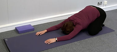 Woman in yoga position